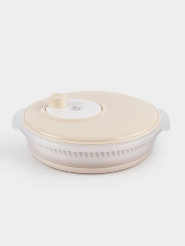 Vegetable dryer, 30 cm, mechanical, foldable, plastic / rubber, gray-beige, Foldaway, image-8