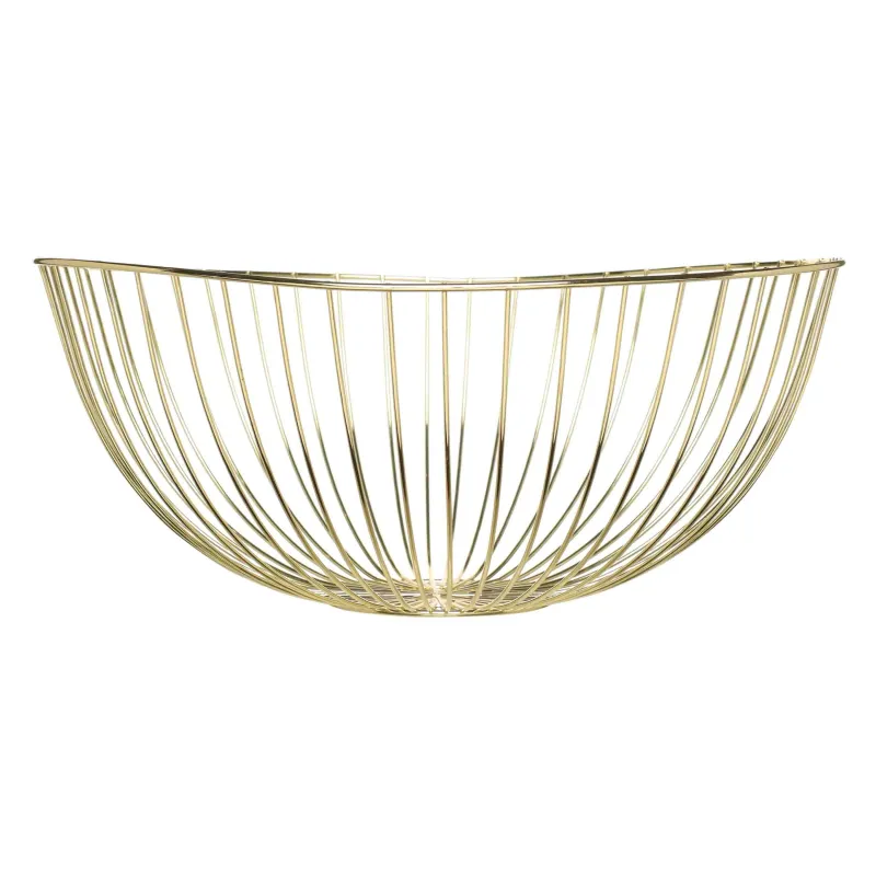 Fruit basket, 33 cm, metal, golden, Twigs, Twist gold, image-1