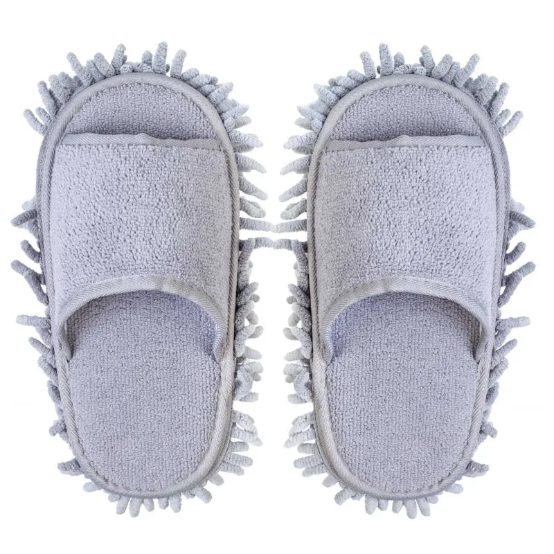 Polisher slippers, 25.5 cm, with removable sole, microfiber, grey, Clean