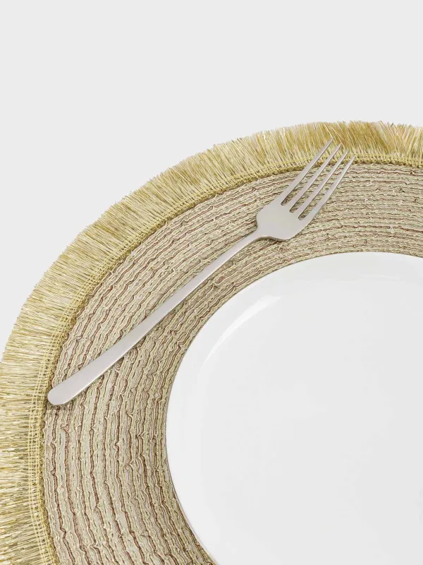 Napkin for appliances, 38 cm, polyester, round, golden, Rotary shine, image-3