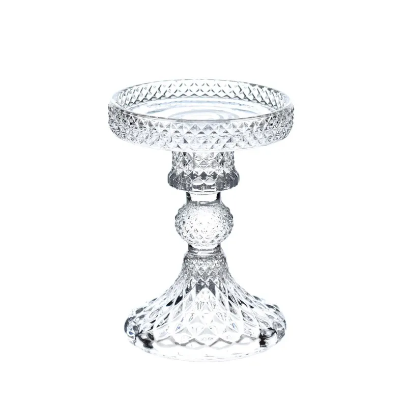 Candle holder, 11 cm, for one candle, on a leg, glass, Naiad