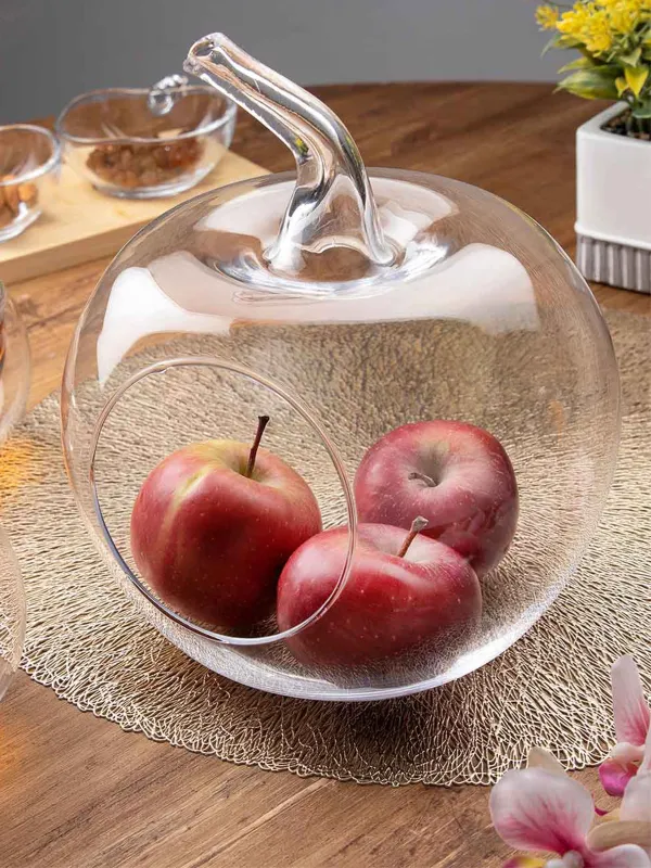 Candy bowl, 21x19 cm, glass, Apple, Clear, image-5