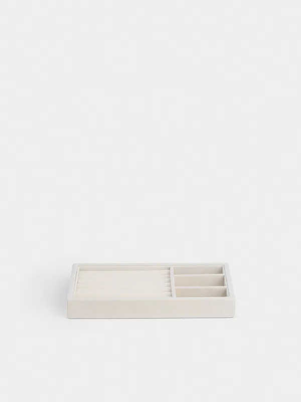 Jewelry storage organizer, 21x12 cm, MDF / velvet, beige, Ethics, image-0