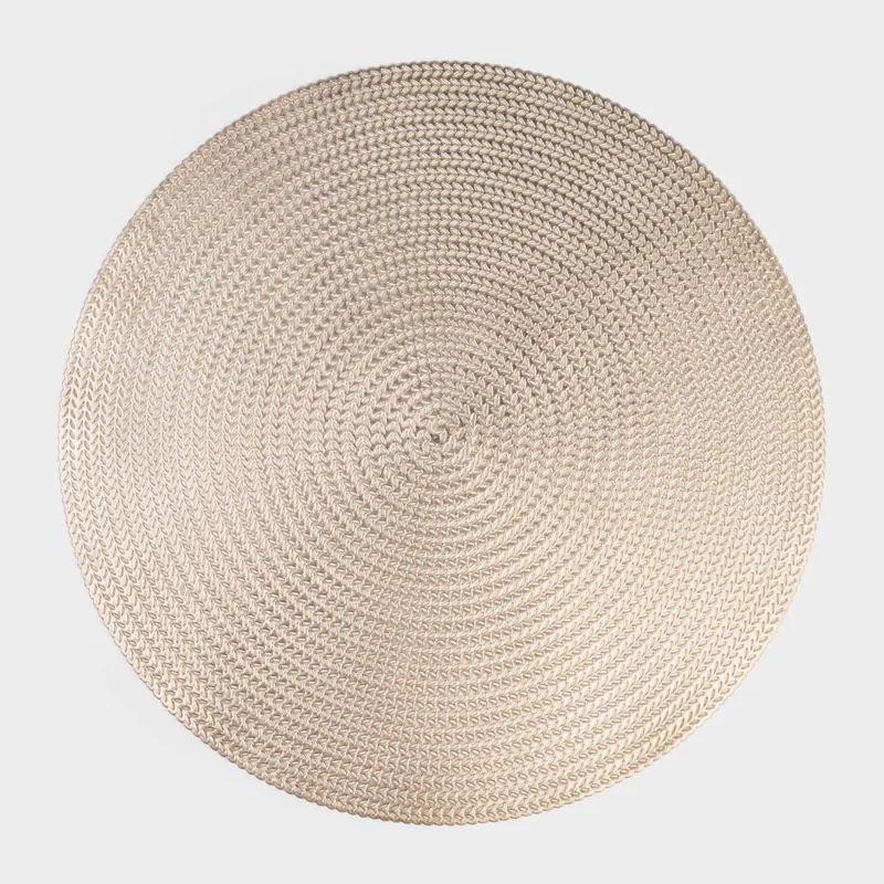 Placemat, 38 cm, PVC, round, golden, Azhur