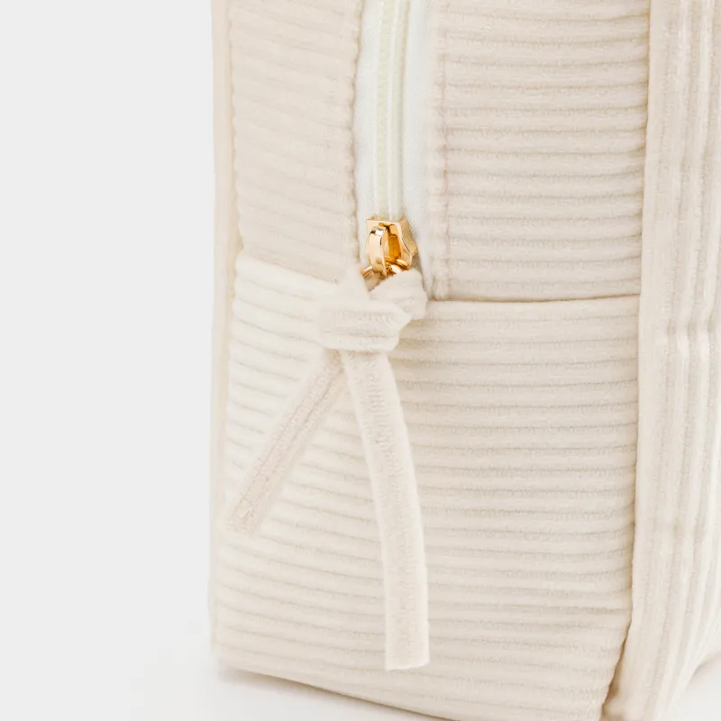 Cosmetic bag, 18x25 cm, ribbed, velvet, color, Moire, image-3