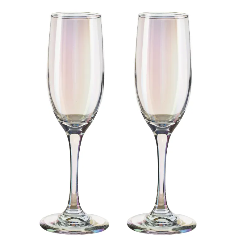 Champagne glass, 180 ml, 2 pcs, glass, mother of pearl, Floyd polar, image-0