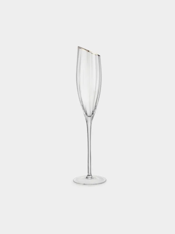 Drinking glass, 180 ml, 2 pcs, glass, with golden edging, Charm R gold, image-5