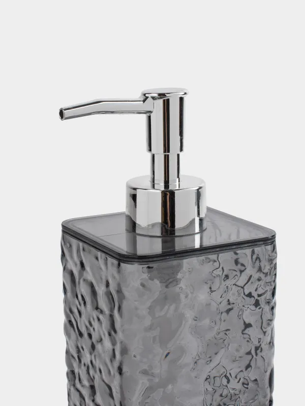 Liquid soap dispenser, 400 ml, plastic, grey, Renaissance clear, image-2