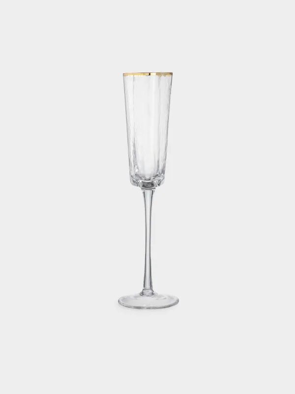 Drinking glass, 160 ml, 2 pcs, glass, with golden edging, Triangle Gold, image-5