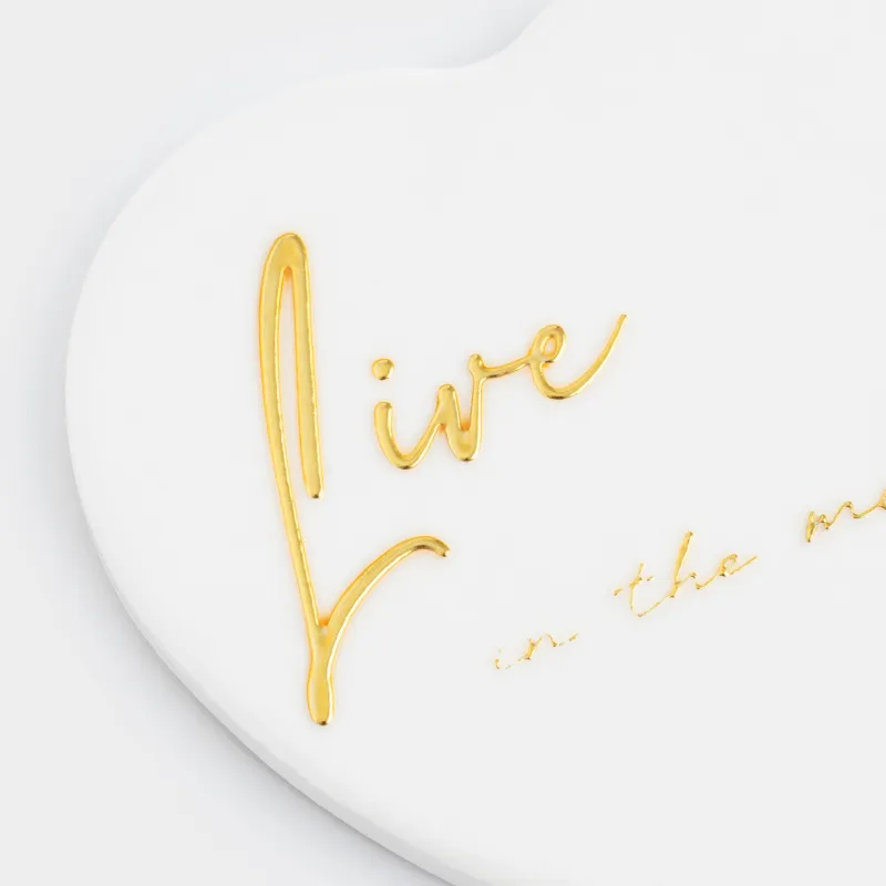 Coaster, 11x11 cm, ceramic / cork, White, Heart, Scroll, image-4