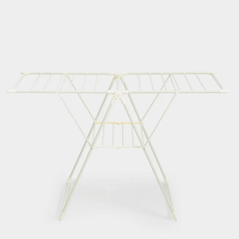 Floor-standing clothes dryer, 155x57 cm, folding, metal, beige, X-shape, Compact