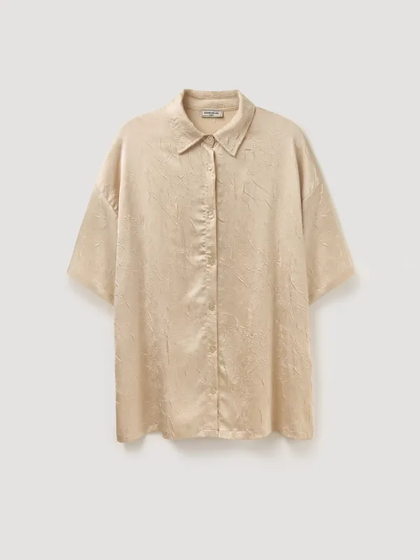 Women's shirt, size S, with short sleeves, polyester, gold, Rosalinda, image-7