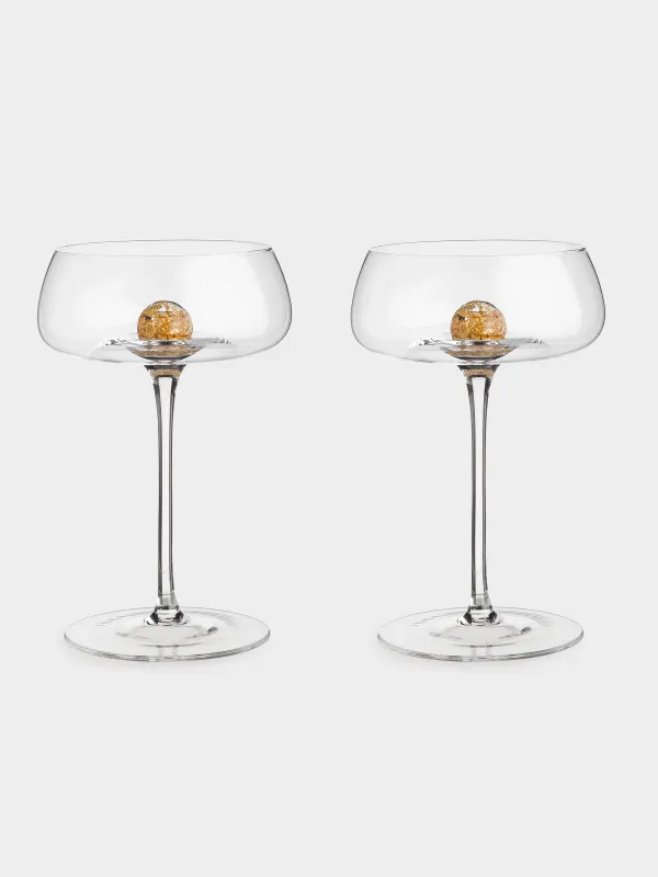 Drinking glass, 240 ml, 2 pcs, glass, Amber ball, Sorento, image-0