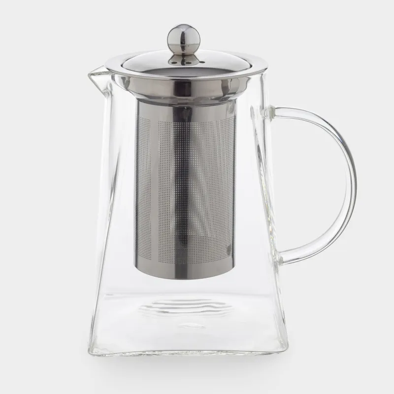 Teapot, 860 ml, glass B/steel, Pyramid