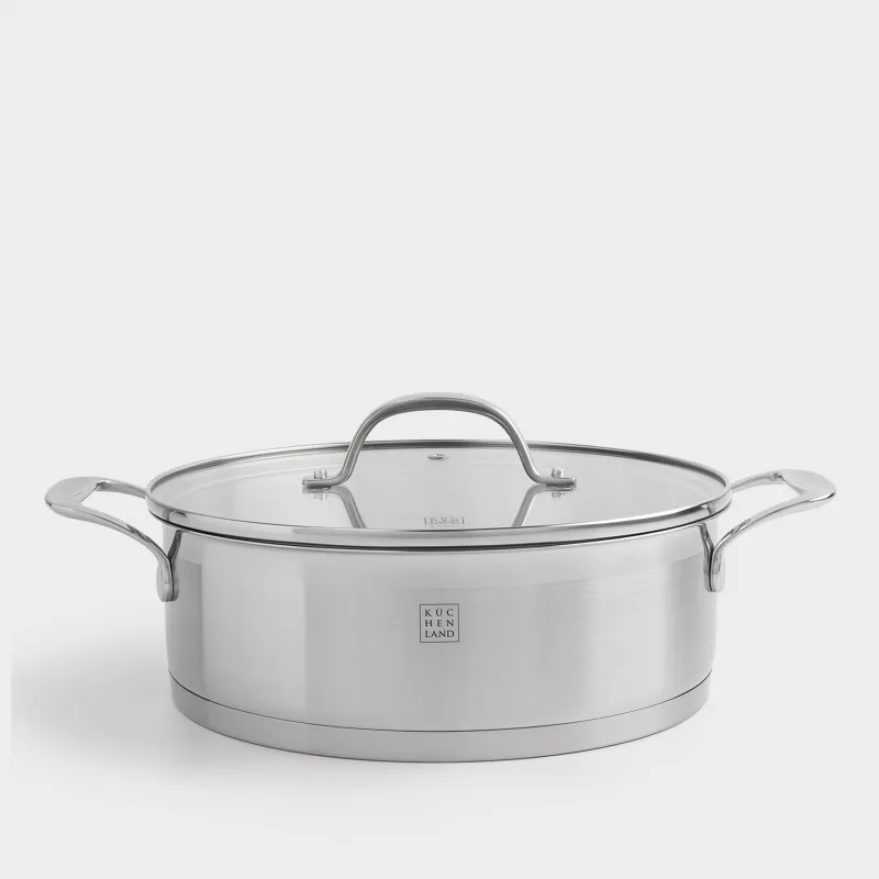 Saucepan, 24 cm, 3,5 l, with short handles and lid, Silver Stone