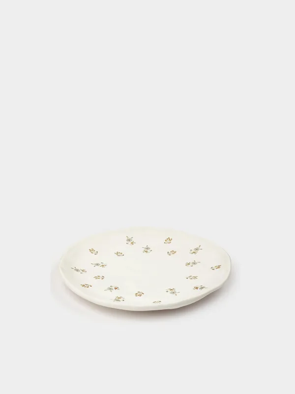 Dish, 23 cm, ceramic, milk, Vintage flowers, La flore, image-0