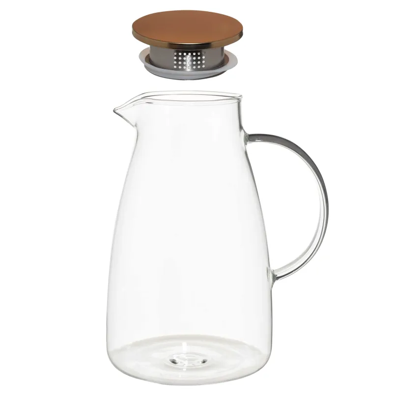 Jug, 2 l, with filter lid, glass B / steel, golden, Classic gold, image-2