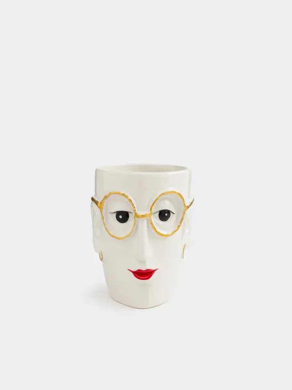 Mug, 500 ml, Ceramic, Woman with glasses, Girls, image-2