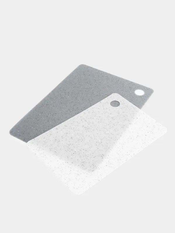 Cutting board, 19/24 cm, 2 pcs, plastic, rectangular, gray, speckled, Speck, image-4