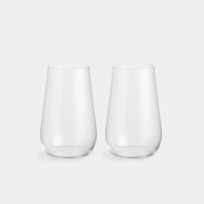 Glass, 14 cm, 580 ml, 2 pcs, crystal glass, Ferentino