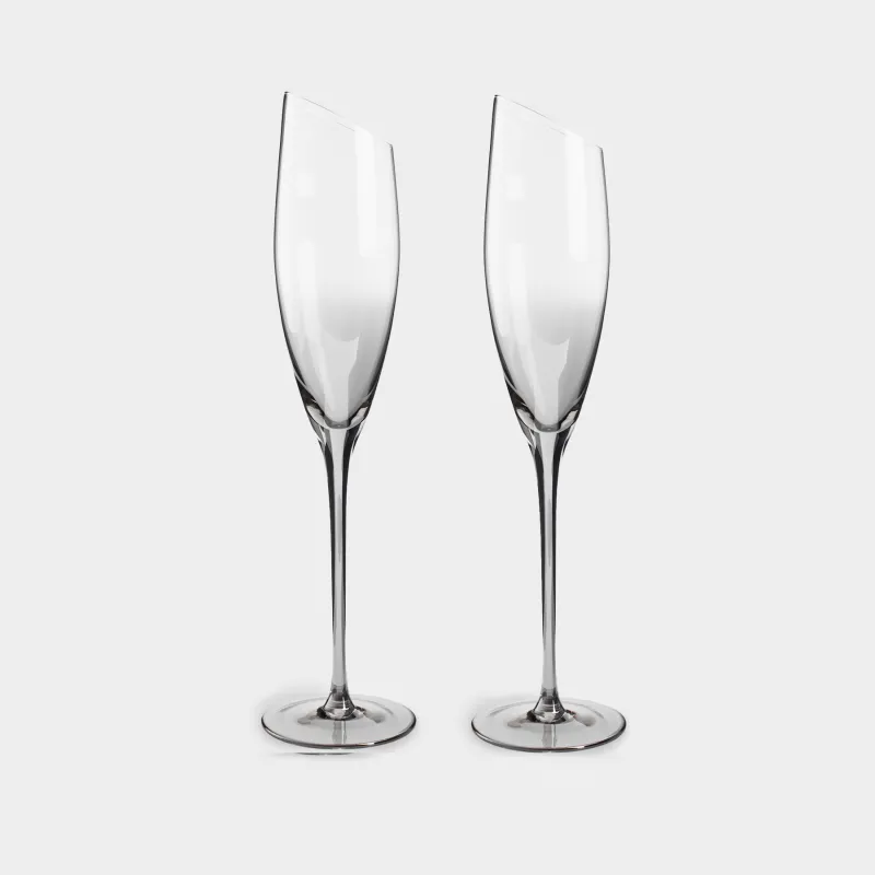 Drinking glass, 180 ml, 2 pcs, crystal glass, grey, Charm L Color