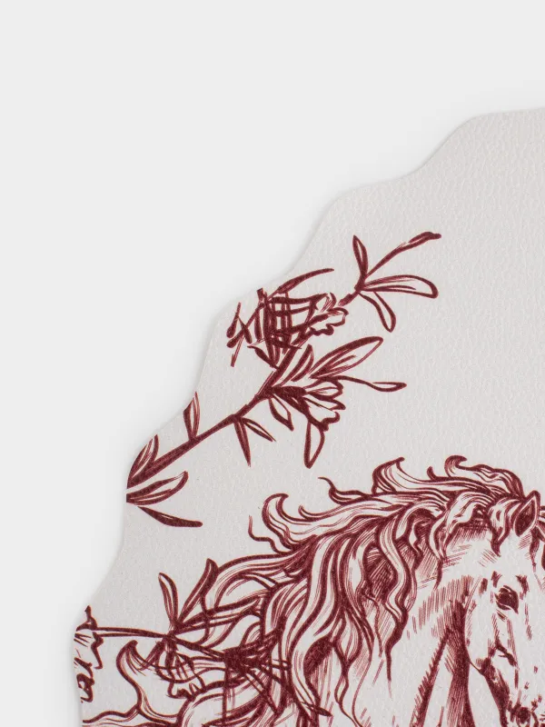 Placemat, 40 cm, PVC, round, white, Horse, Rock print, image-3