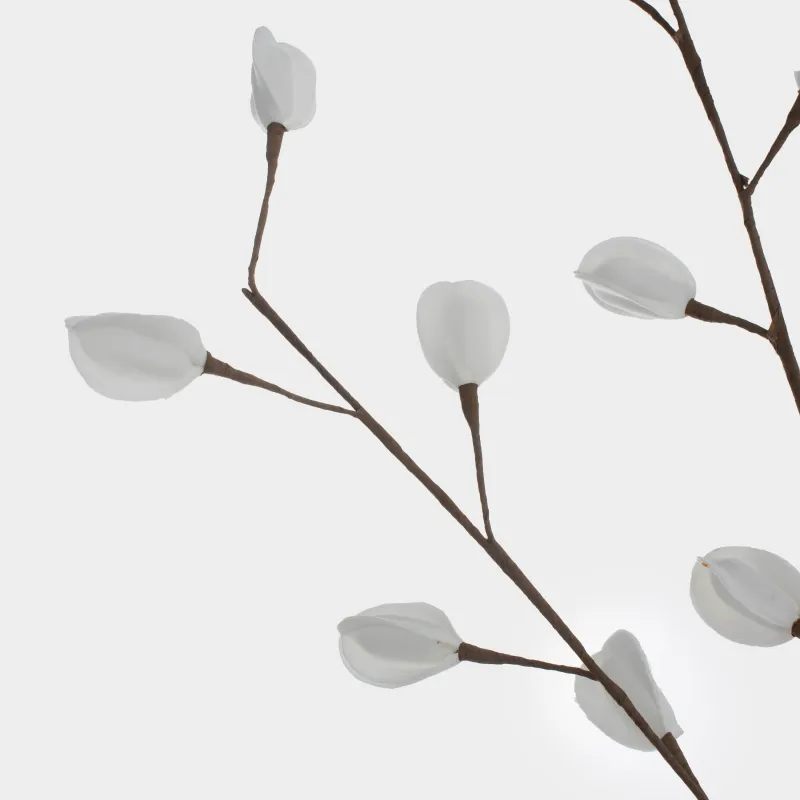 Decorative branch, 1 m, plastic / foam, White leaves, Flower garden, image-4