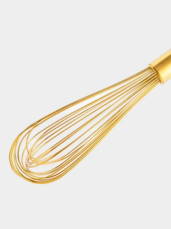 Whisk, 30 cm, steel, golden, Device gold, image-2