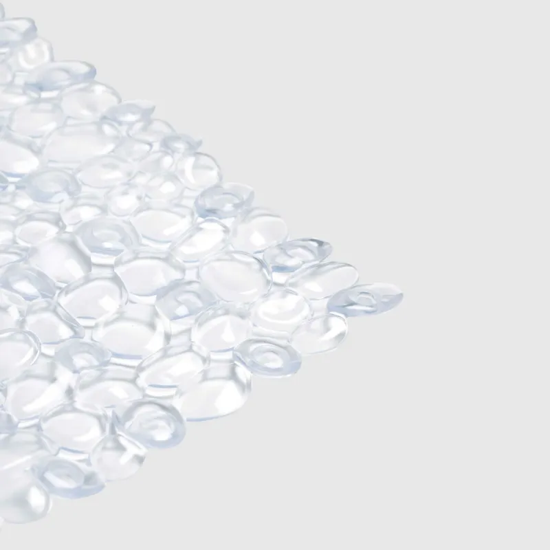 Bath/shower mat, 35x70 cm, with suction cups, PVC, Rectangular, White, Stones, Pebble, image-2