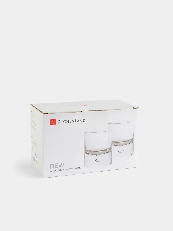 Drinking glass, 9 cm, 240 ml, 2 pcs, glass, Bubble, Dew, image-5