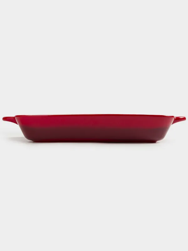 Baking dish, 34x24 cm, ceramic, rectangular, burgundy, Gradient, Cakes gradient, image-3