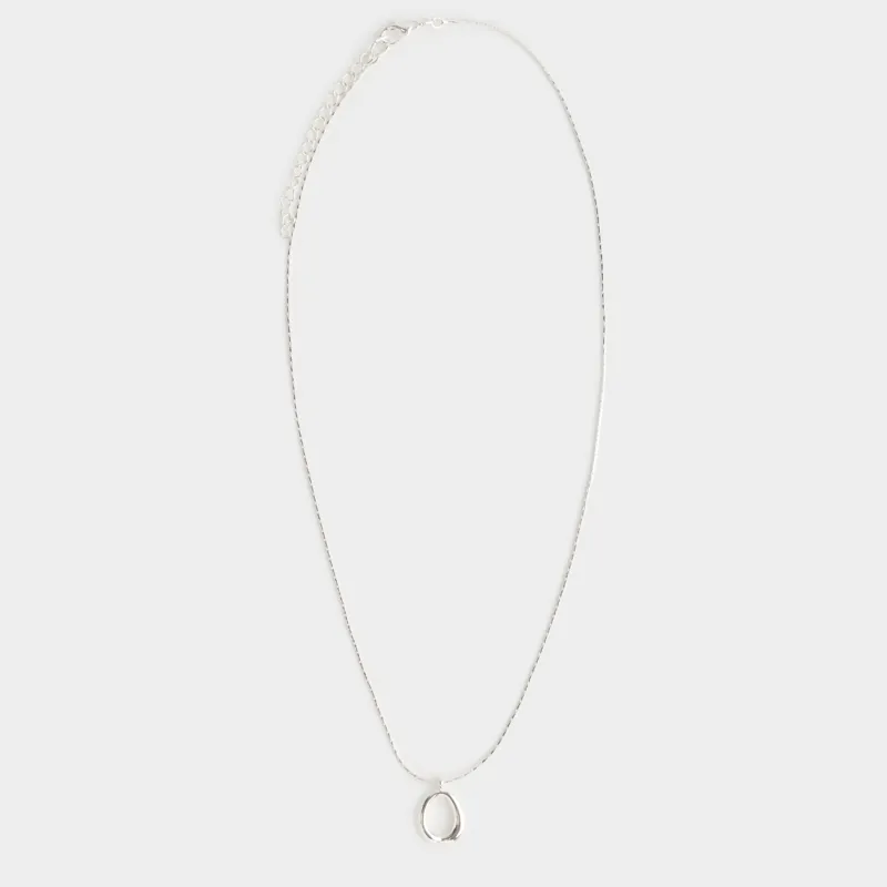 Chain, 47 cm, with pendant, metal, Silver, Jewelry