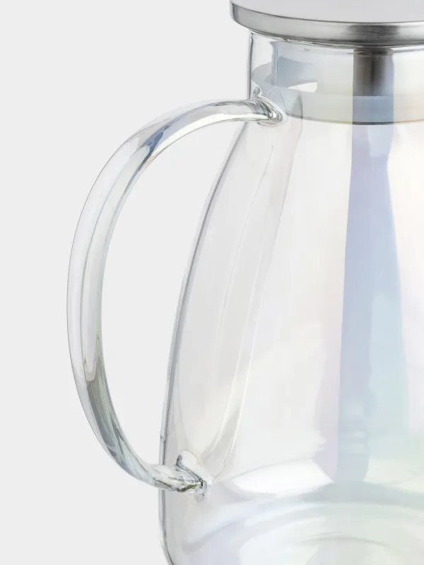 Jug, 2 l, with filter lid, glass B/steel, mother-of-pearl, Radiant, image-4
