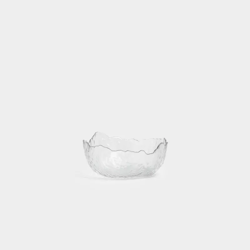 Bowl, 13x6 cm, glass, with silver edging, Nautilus silver