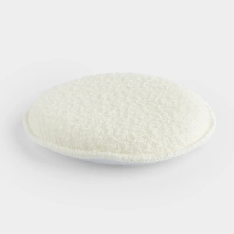 Washcloth-sponge for washing face and body, 13 cm, with holder, polyester / nylon, milky, Unique spa, image-2