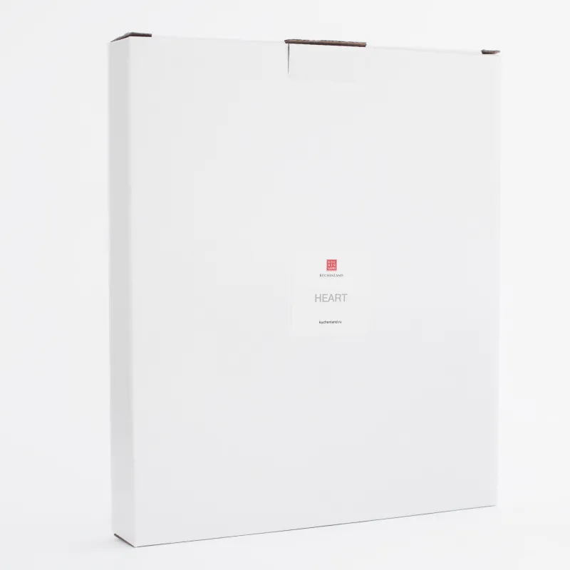 Snack set, 26x22 cm, 2 compartments, collapsible, on a stand, porcelain P / bamboo, white / grey, Heart, image-6