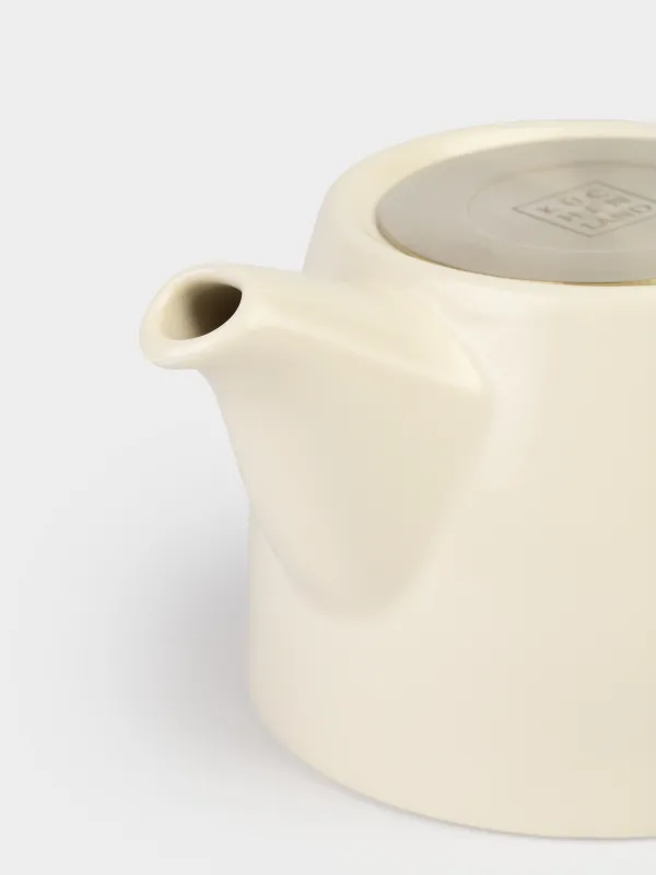 Teapot, 500 ml, ceramic / steel, milky-golden, Kettle ceramo, image-1