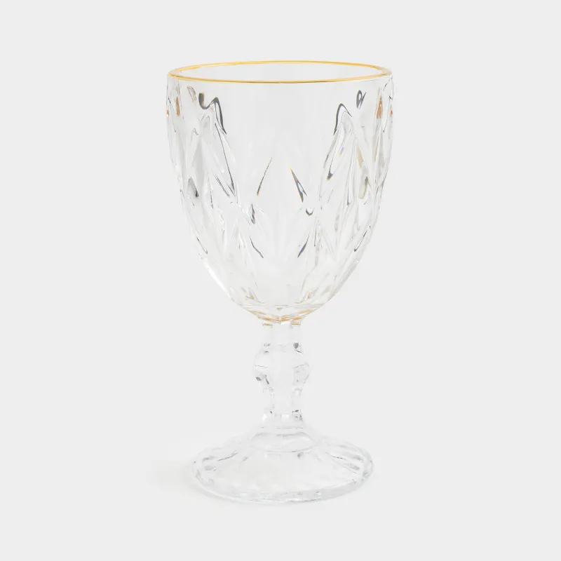 Drinking glass, 300 ml, glass R, with golden edging, Rhomb gold