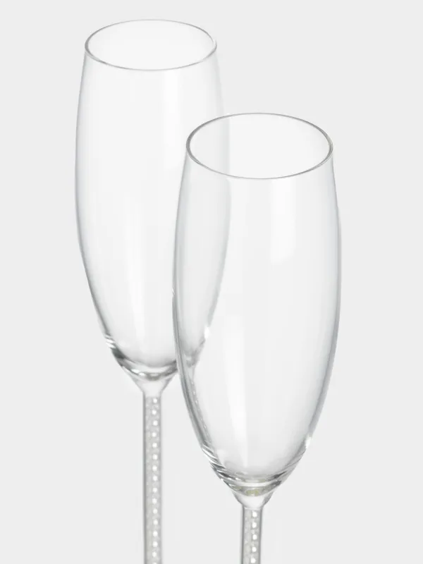 Drinking glass, 200 ml, 2 pcs, with pearls, glass / plastic, Crystal pearl , image-1