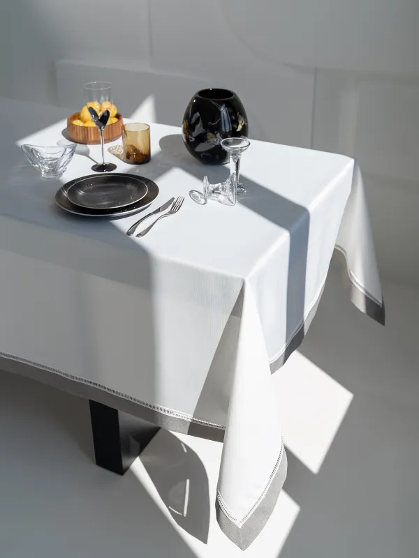 Tablecloth, 170x250 cm, polyester, white-gray, milkyy way, image-7