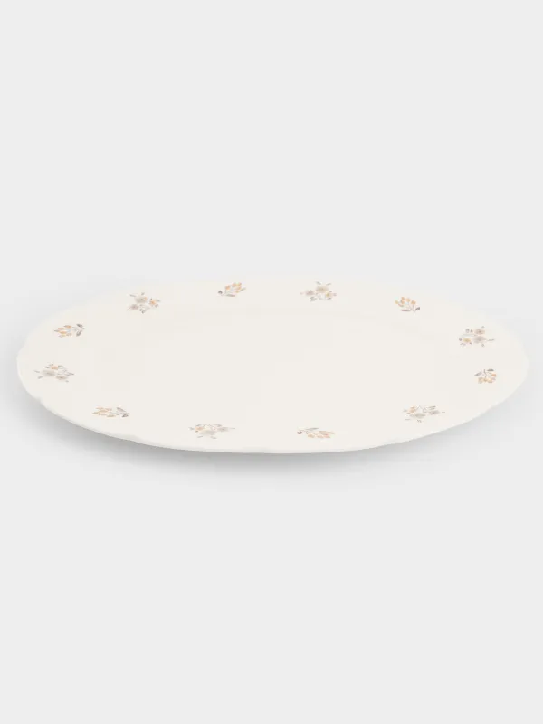 Dish, 30x21 cm, porcelain N, white, oval, Vintage flowers, La flore, image-0