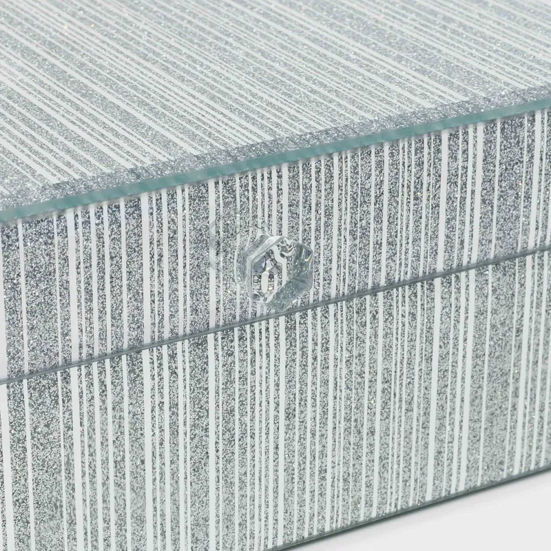 Jewelry box, 21x13 cm, glass, silver, Stripes, Actress, image-7