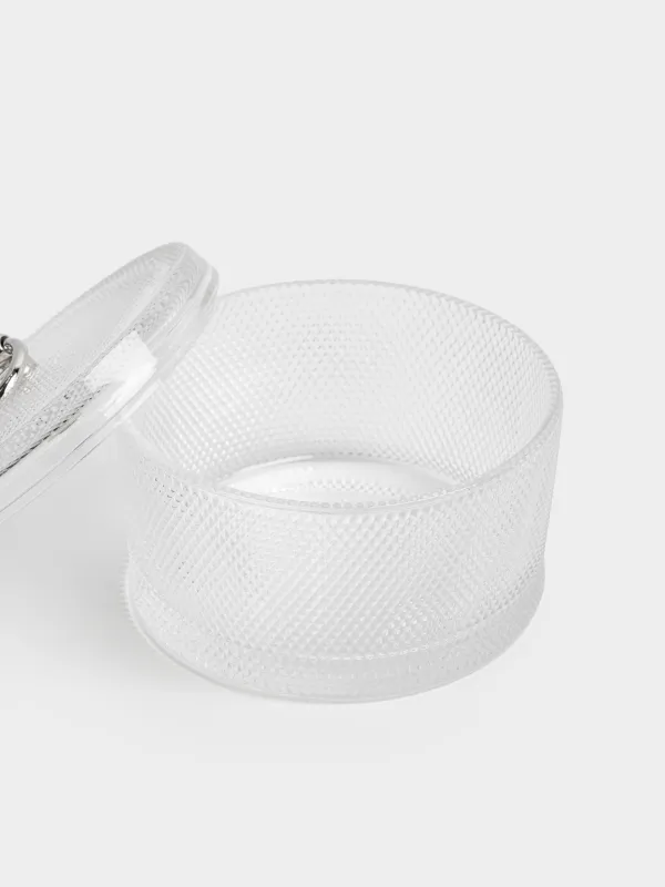 Storage container, 12x8 cm, 380 ml, glass R/metal, Silver bow, Naiad, image-3