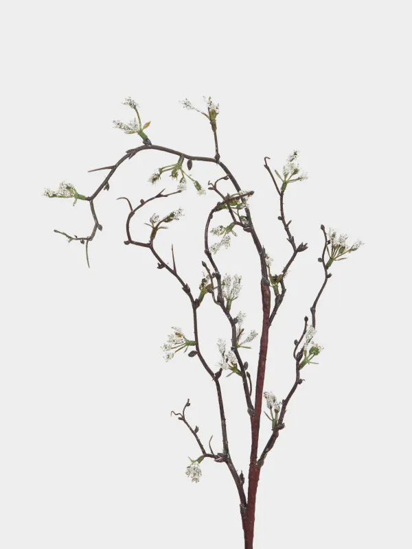 Decorative branch, 98 cm, plastic / polyester, White buds, Flower garden, image-1