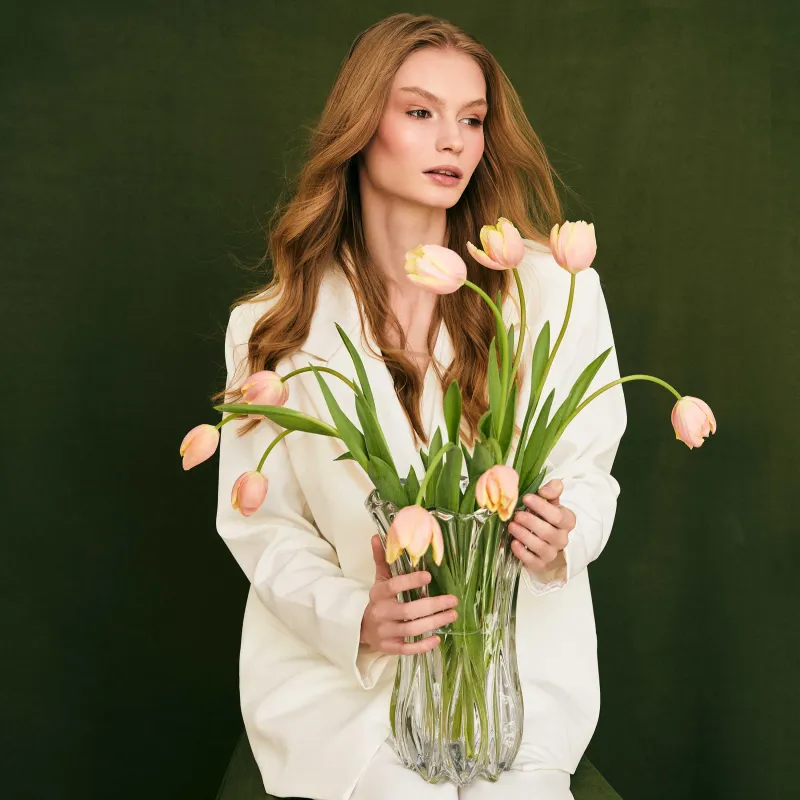 Flower vase, 30 cm, glass R, Ridi, image-6