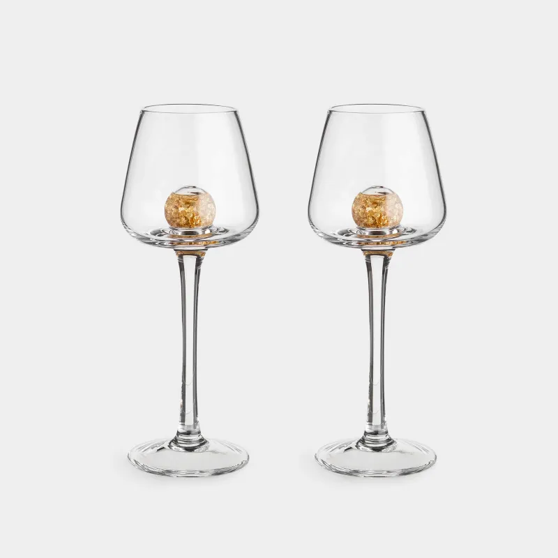 Drinking glass, 50 ml, 2 pcs, crystal glass, Amber ball, Sorento