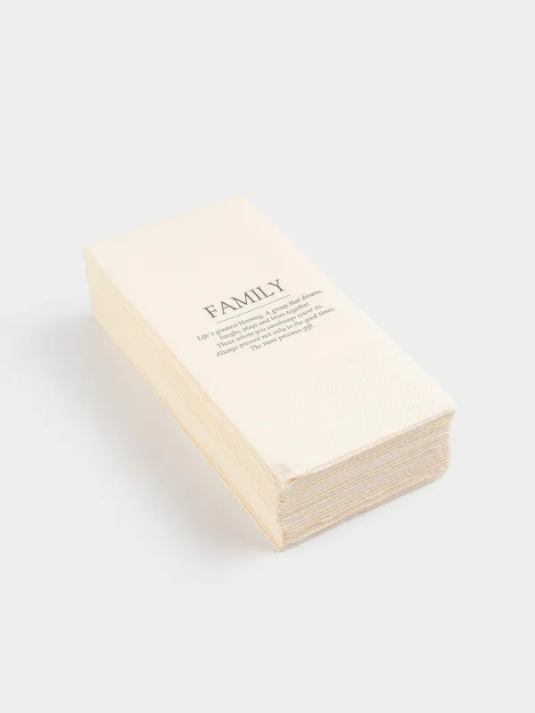 Paper napkins, 33x33 cm, 20 pcs, rectangular, white, Family, Course, image-1