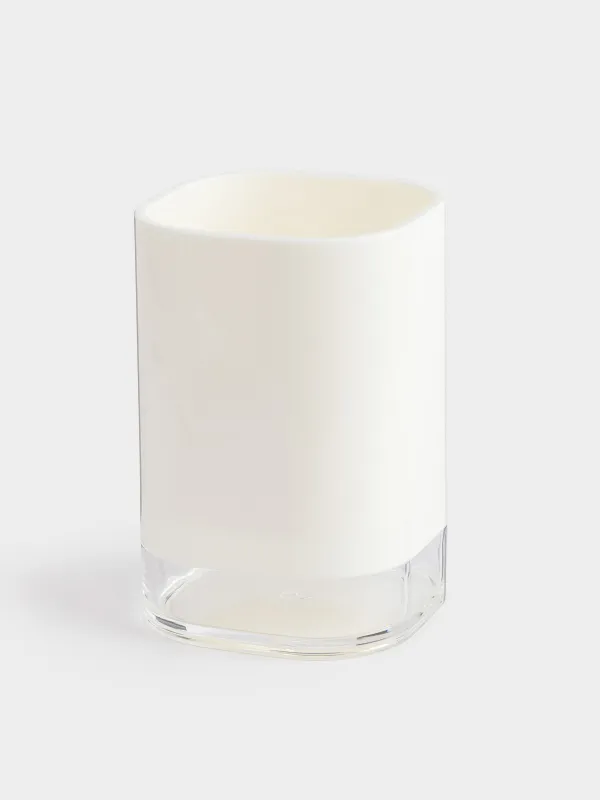 Bathroom tumbler, 11 cm, plastic/acrylic, milky, Eleos, image-1