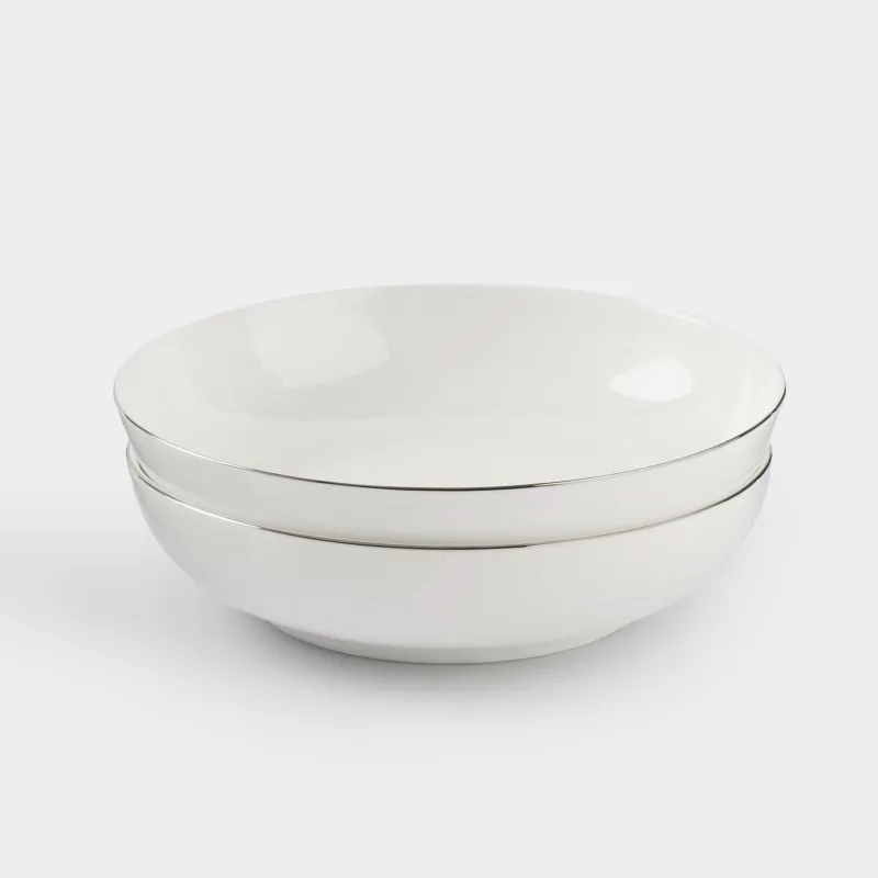 Soup plate, 20x4 cm, 2 pieces, porcelain F, white, Ideal silver