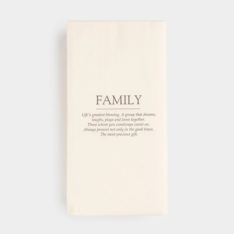 Paper napkins, 33x33 cm, 20 pcs, rectangular, white, Family, Course